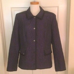 Doncaster Purple Quilted Jacket With Black Trim